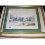 A quantity of framed and glazed pictures including Brian Moore watercolour,