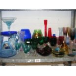 A quantity of coloured glass