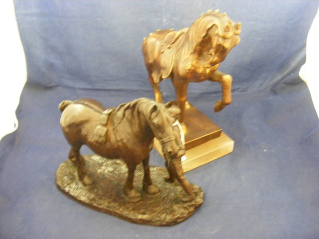 An R Donaldson composite horse figure with another horse