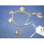 A silver charm bracelet