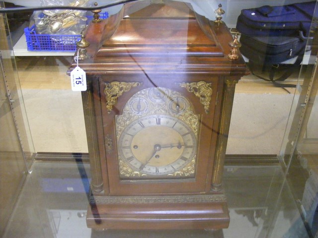 An English mahogany triple fusee bracket clock striking and playing on 8