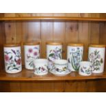 A quantity of portmerrion botanical garden storage jars and pots