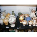 A collection of mixed ceramics to include royal Worcester blush vases (af) lady Hamilton tea ware