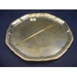 A large Elkington plate salver 1904 together with an HG Long & Co meat skewer