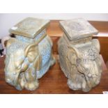 Two elephant floor standing ornaments
