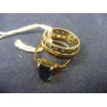 Two 1930s Silver/9ct Gold Rings