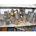 A quantity of metal ware to include brassware,