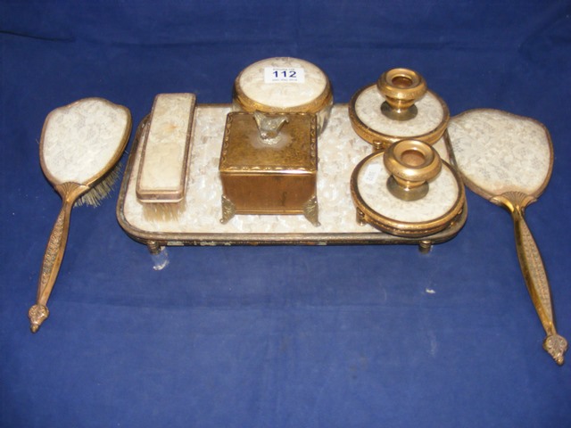 A vintage dressing table set