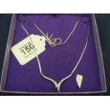 A 9ct white gold diamond necklace