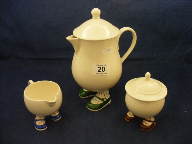 A Carlton Ware tea set comprising of teapot,