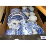 A quantity of blue and white ceramics to include spode