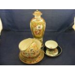A quantity of Oriental ceramics including lidded vase,
