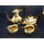 A silver plated Viners teaset comprising of teapot, water pot,