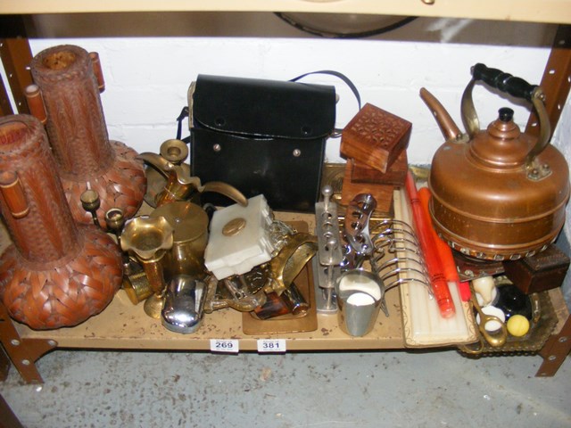 A mixed lot to include copper kettle,