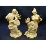 A pair of classical Capodimonte figurines