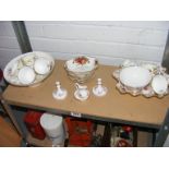 A quantity of china to include Royal Albert country roses, Royal Worcester tea ware,
