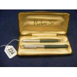 A cased Parker 51 fountain pen and propelling pencil set