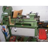 A Myford speed 10 lathe together with a large quantity of accessories and raw materials etc.