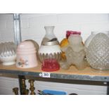 A quantity of vintage and retro lamp shades
