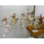 A five piece Capodimonte cherub band together with various other ceramic figures