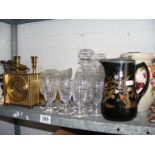 A mixed lot to include glassware,