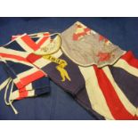 A 1937 coronation flag and bunting together with a book entitled The Pageant of the Century