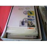 A GB collection in shoe box with around 100 First day covers including some special cancels