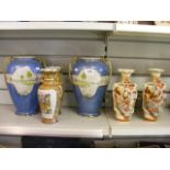 Four pairs of Japanese vases some A/F to