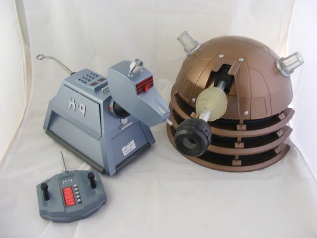 A remote control Doctor Who K-9 together