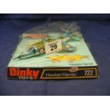 A Dinky boxed diecast Hawker Harrier 722