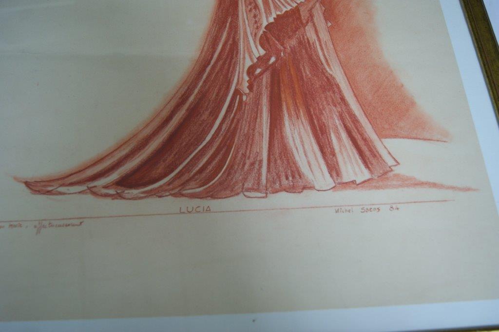 MICHEL SAENS, Lucia, sanguine. Signée, titrée, dédicacée et datée 84. 65X45 cm - Image 2 of 2