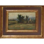 E FAVIER (fin XIXe - début XXe), Paysage, huile sur panneau, signée en bas à gauche, 18 x 26 cm