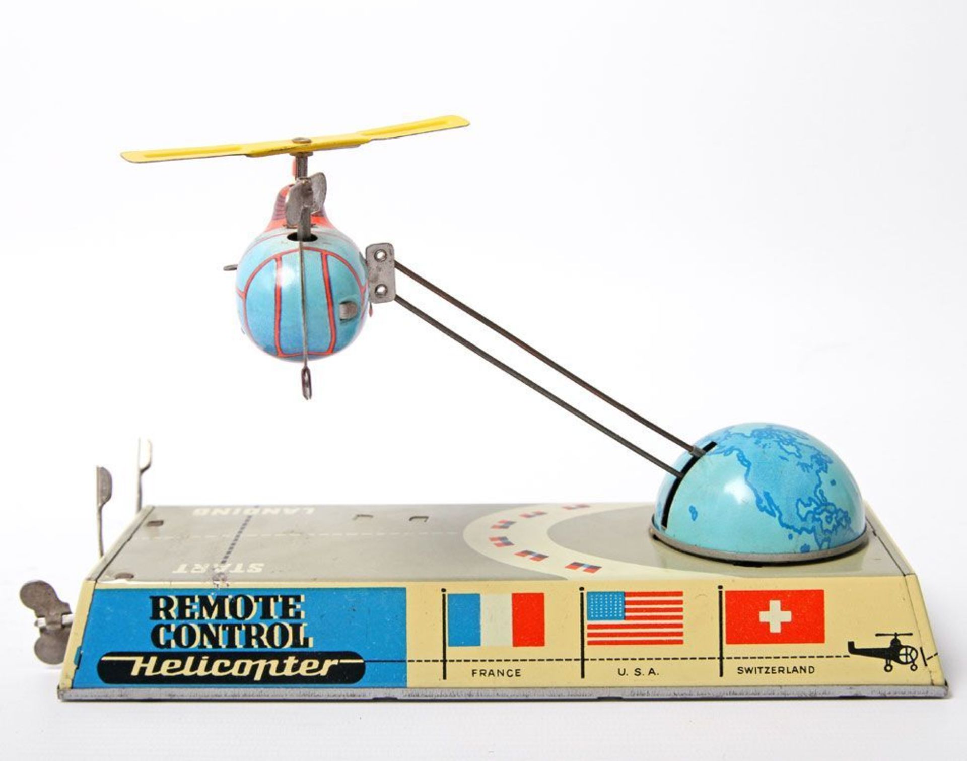 Opening: 36 EUR        HANS BILLER Helicopter Remote Control, 1950er/60er Jahre. Blech,