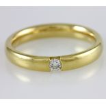 Damenring GG 14 K mit 1 Brill. ca. 0,08 ct TW-si (gestempelt). Zertifikat anbei. NP ca. 500? Kaum