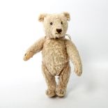 STEIFF(?) Teddybär, blonder Mohair, braune Augen, längs gestickte braune Nase, gestickte Pfoten