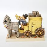 GOEBEL Hummelfigur "Trara die Post ist da", 2.H. 20.Jh., polychrom staffiert. Gemarkt und