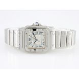 CARTIER "Santos", Edelstahl, Ref.987901, Batterie Neu!, guter Erhalt; Originalbox und Papiere