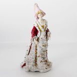 RUDOLSTADT-VOLKSTEDT galante Dame, um 1900, Kleid aus reicher Porzellanspitze, abgesetzt mit