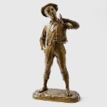 HACKSTOCK, KARL (1855-1919) "Ein Duett". Bronze, bräunlich patiniert. Signiert, bezeichnet und