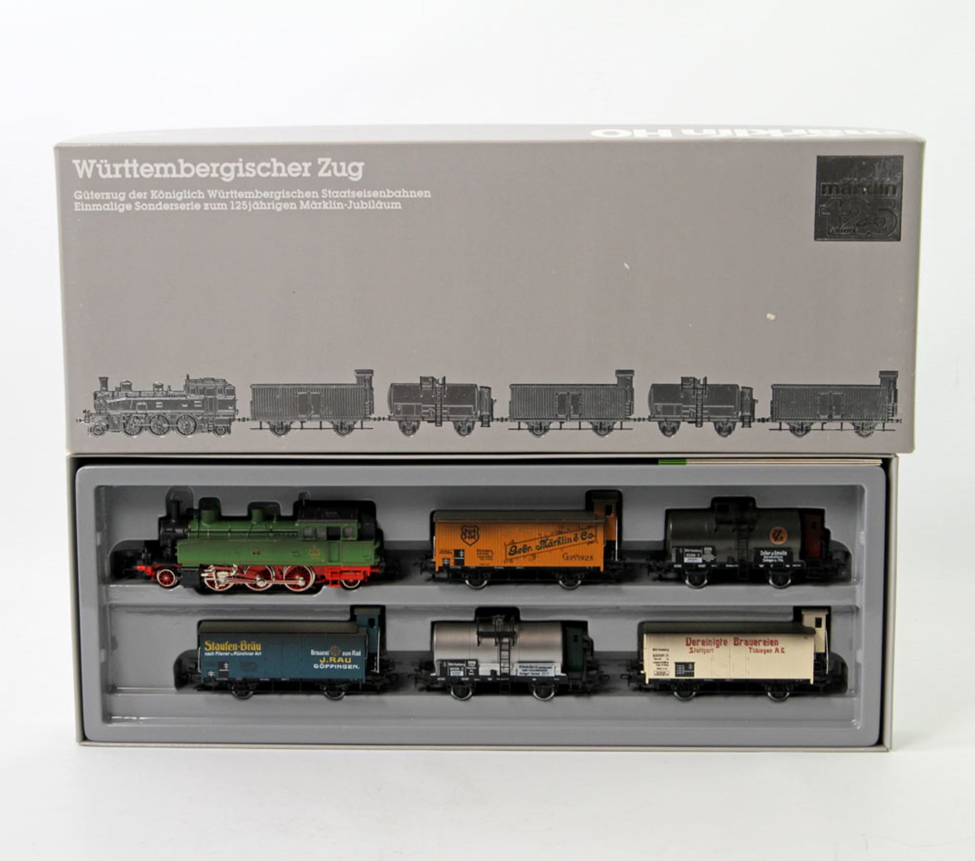 MÄRKLIN Jubiläums-Zugset "Württembergischer Zug", 2857, Spur H0, gemarkt. Güterzug der Königlich