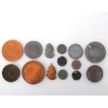 Medaillen - Schweden, Konvolut: 14 Blei-/Zinnmedaillen und -münzen, s und ss, spätere Abgüsse. Bitte