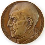 Große Bronzemedaille von Goetz auf die Aufstellung der Büste Graf Helmuth von Moltkes in der