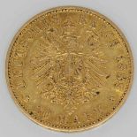 Deutsches Reich/GOLD - 20 Mark 1888 A, Wilhelm II., ca. 7,1 g Au fein, ss, etwas fleckigAufrufpreis: