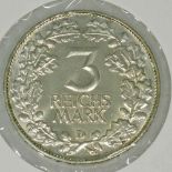 Dt. Reich - 3 RM 1925/D, Rheinlande, vz.Aufrufpreis: 36 EUR