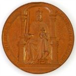 Bronzemedaille 1877 von Schwenzer auf den Einzug Kaiser Wilhelm I. in Strassburg, vz, Rf.