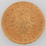 Preußen/GOLD - 20 Mark 1888 A, Friedrich III., ca. 7,1 g fein, ssAufrufpreis: 260 EUR