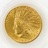 USA - 10 Dollars 1926, Indian Head, GOLD, 16,75 Gramm, ss+Aufrufpreis: 520 EUR