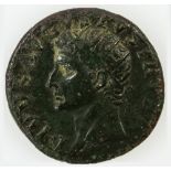 Antike, 1. röm. Kaiser - Divus Augustus (14 n. Chr.), AS, Rom, unter Tiberius, 31-37, Kopf  mit Str.