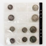 Dt. Kaiserreich - Konvolut: 10 kaiserzeitiche Silbermünzen, dabei fast prägefrisches 2 Mark Stück