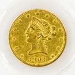 USA - 10 Dollars 1903, GOLD, 16,75 Gramm, ss+Aufrufpreis: 500 EUR